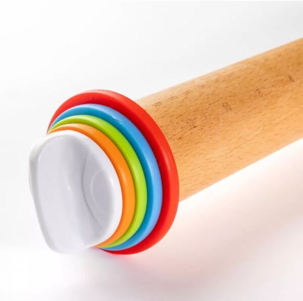 Adjustable Rolling Pin with Removable Multi-Color Discs